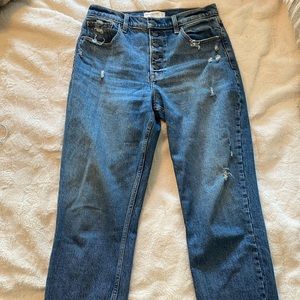 Abercrombie High Rise Mom Jean Button Up Fly